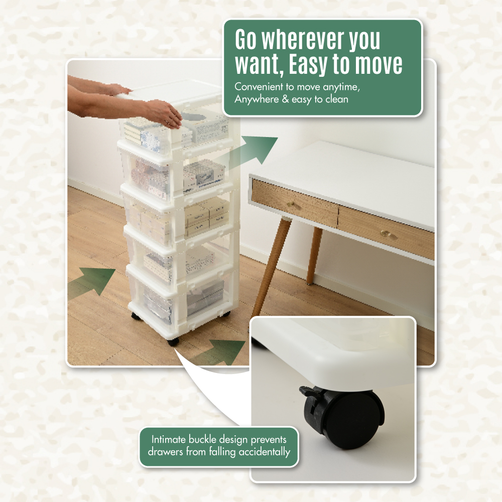 3 & 5 Tier 55L & 90L Knock Down Cabinet (Clear)