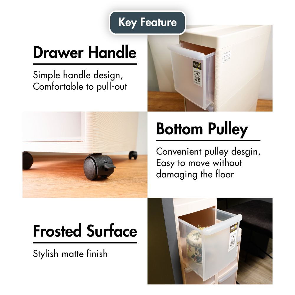 3|4 Tier Slim Storage Cabinet - Space Saving| Kitchen | Bathroom | Living Room | Organizer | Drawer