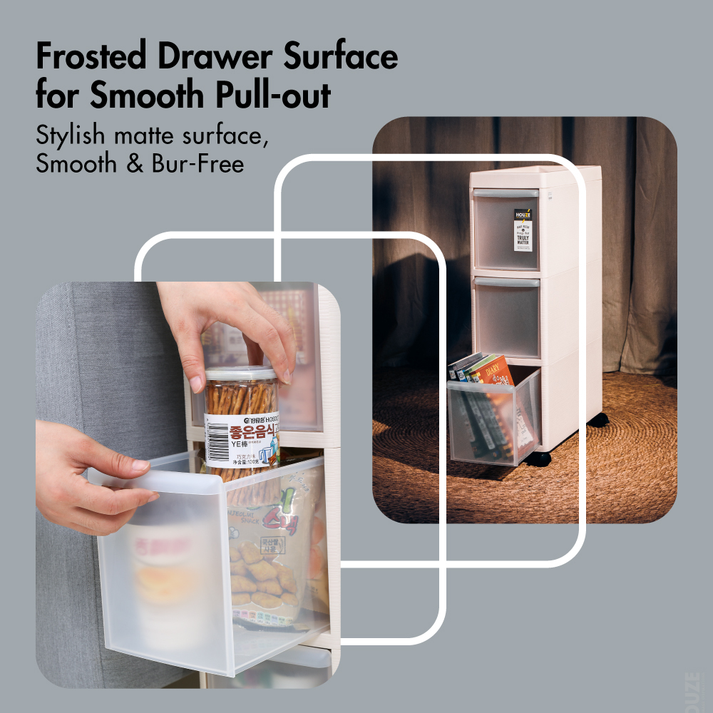 3|4 Tier Slim Storage Cabinet - Space Saving| Kitchen | Bathroom | Living Room | Organizer | Drawer