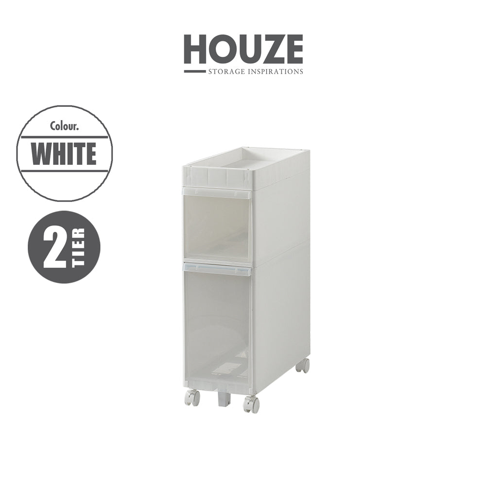 HOUZE - KRUSTY - 2 Tier Rolling Storage Cabinet