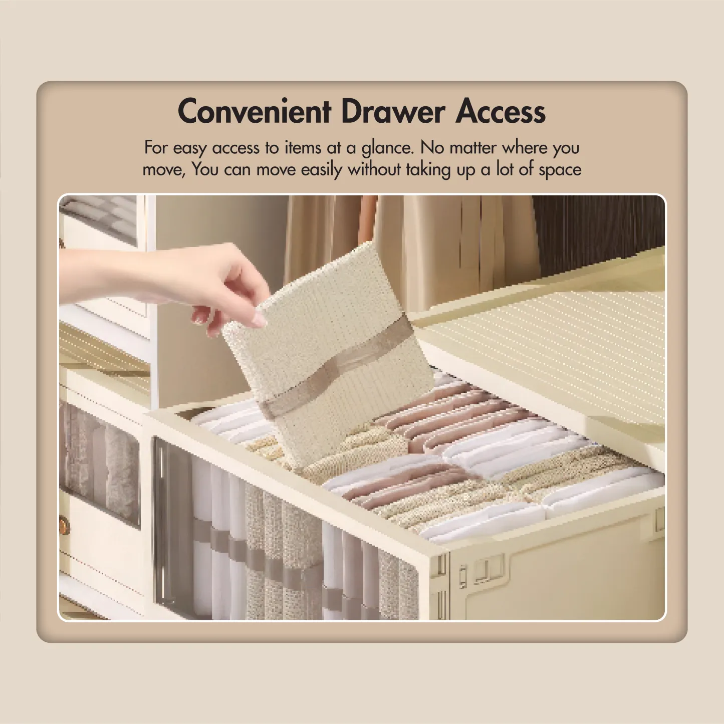 HOUZE - 'LADE' Foldable Storage Drawer - Small | Medium | Large - Organizer | Case | Organizer