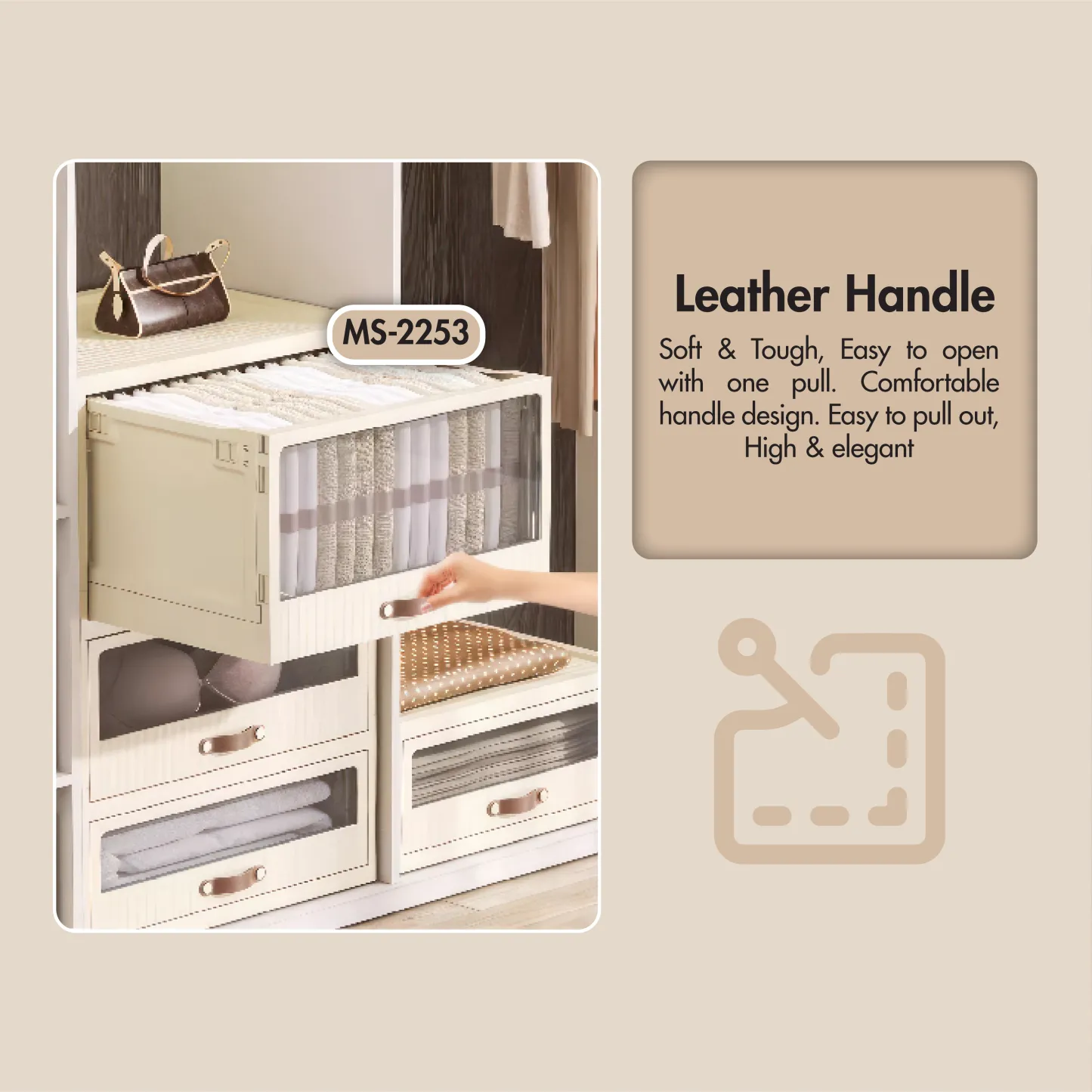 HOUZE - 'LADE' Foldable Storage Drawer - Small | Medium | Large - Organizer | Case | Organizer
