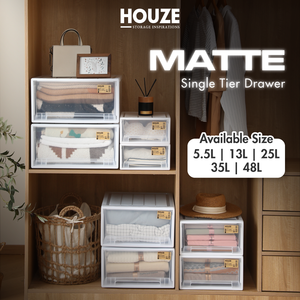 HOUZE - MATTE 5.5|13|25|35|48L Single Tier Drawer