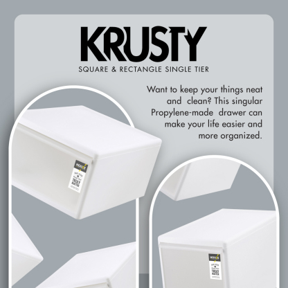 (Set of 3) Krusty Rectangle Single Tier (Dim: 34x46x21cm)