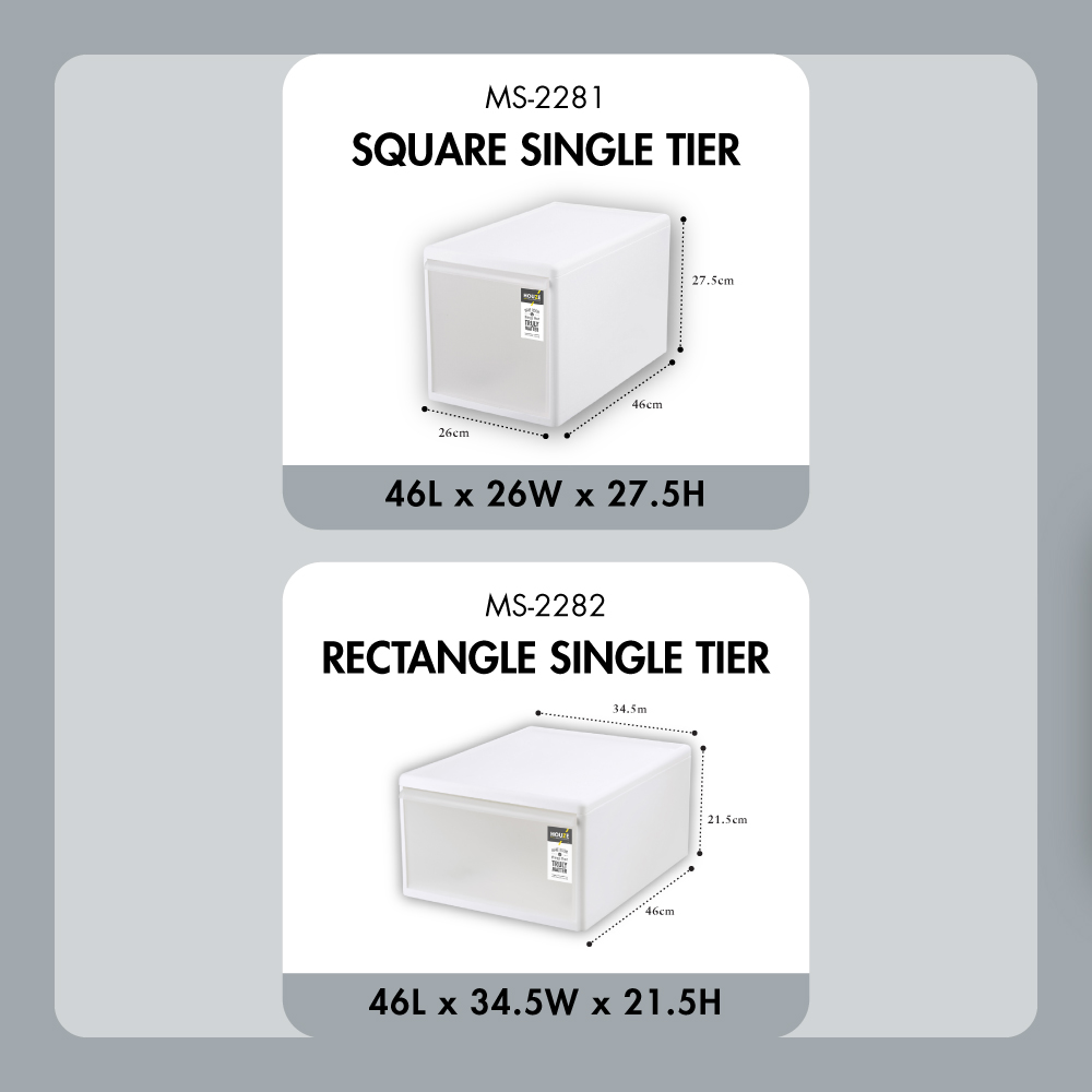 (Set of 3) Krusty Rectangle Single Tier (Dim: 34x46x21cm)