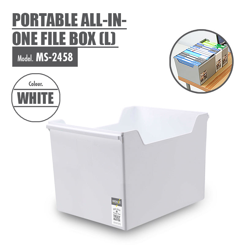 HOUZE - Portable All-In-One File Box (Large) (Dim: 35 x 26 x 24cm)