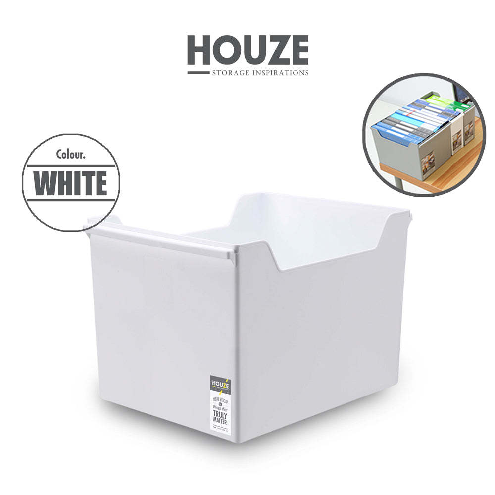 HOUZE - Portable All-In-One File Box (Large) (Dim: 35 x 26 x 24cm)