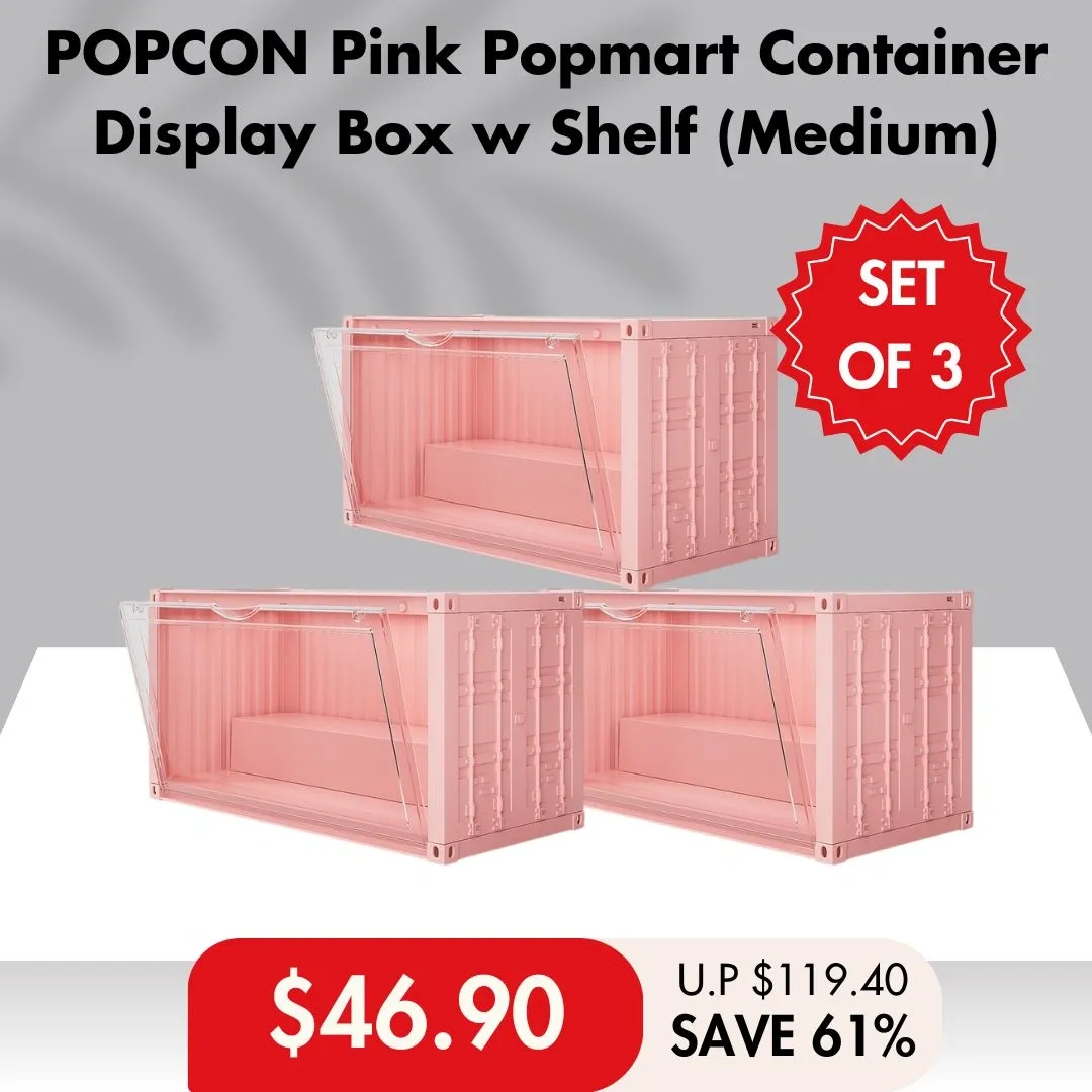 HOUZE - POPCON Popmart Container Display Storage Box with Shelf