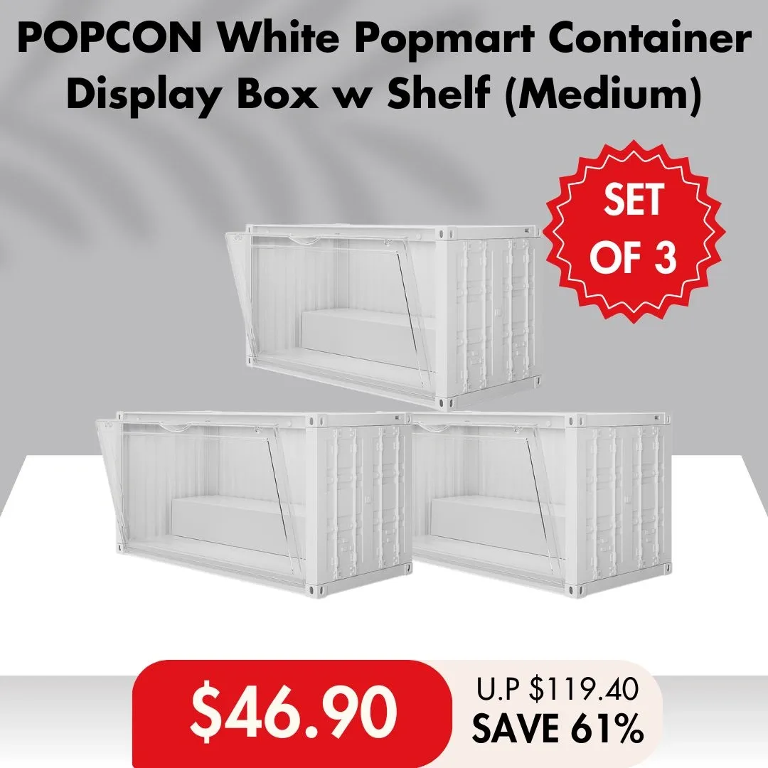 HOUZE - POPCON Popmart Container Display Storage Box with Shelf