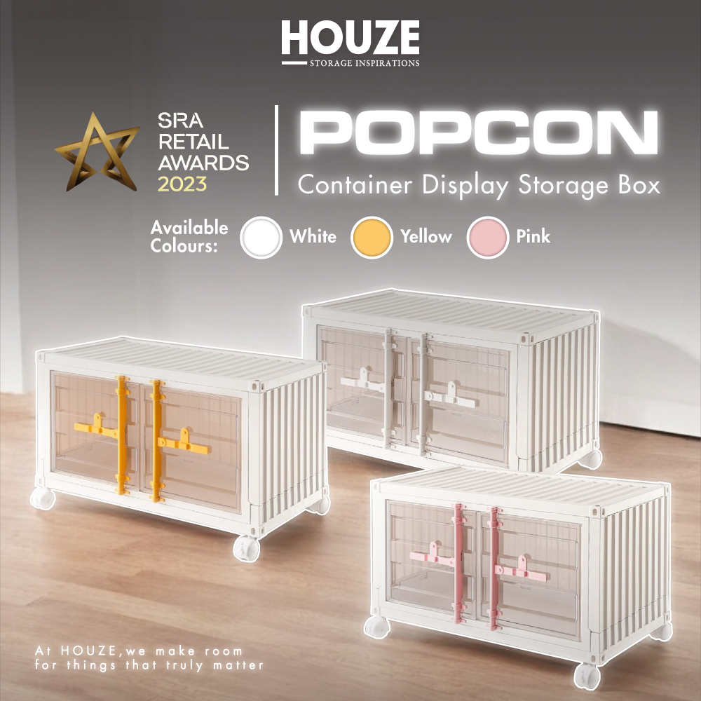 HOUZE - XX-Large POPCON Container Display Storage Box (White|Pink|Yellow)