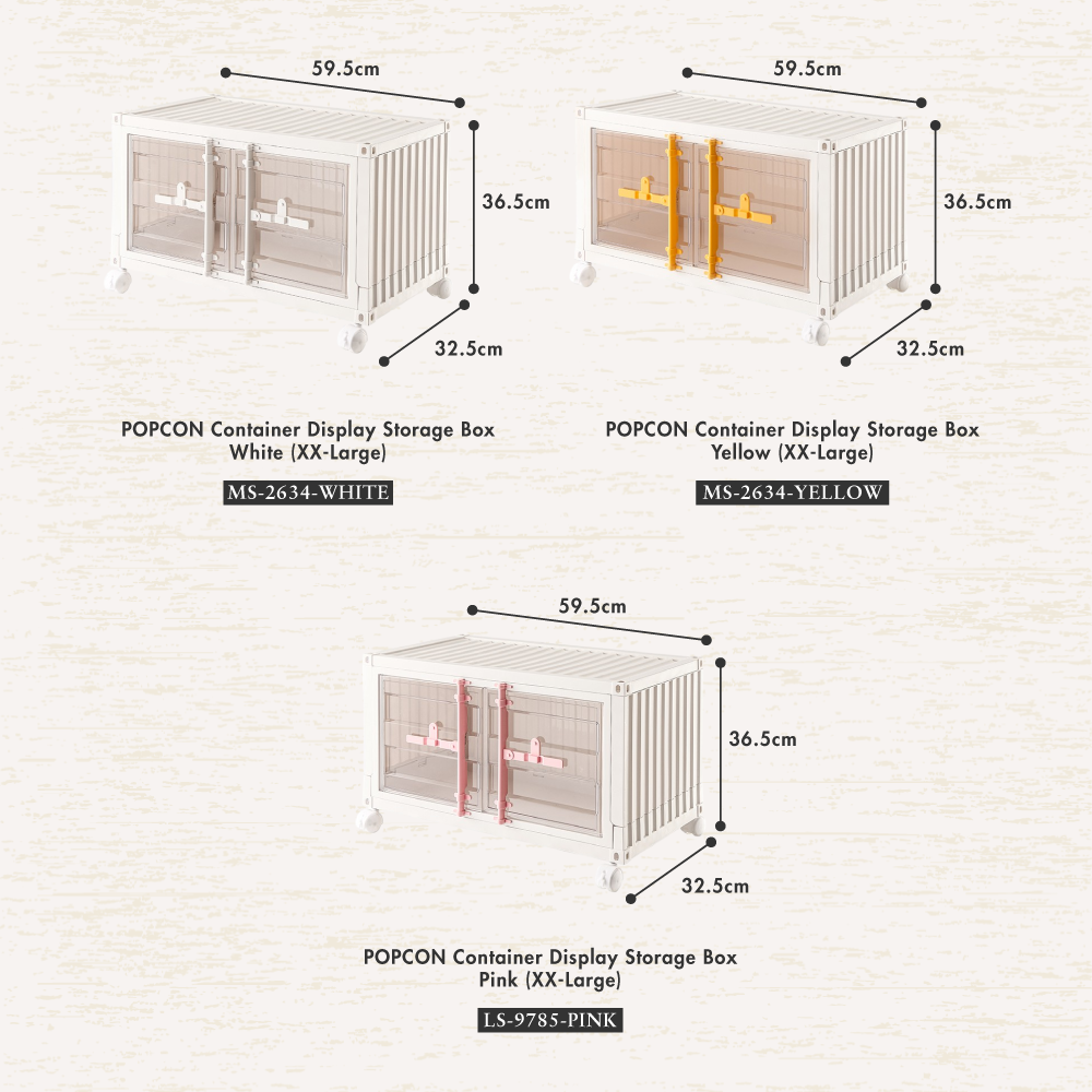 HOUZE - XX-Large POPCON Container Display Storage Box (White|Pink|Yellow)