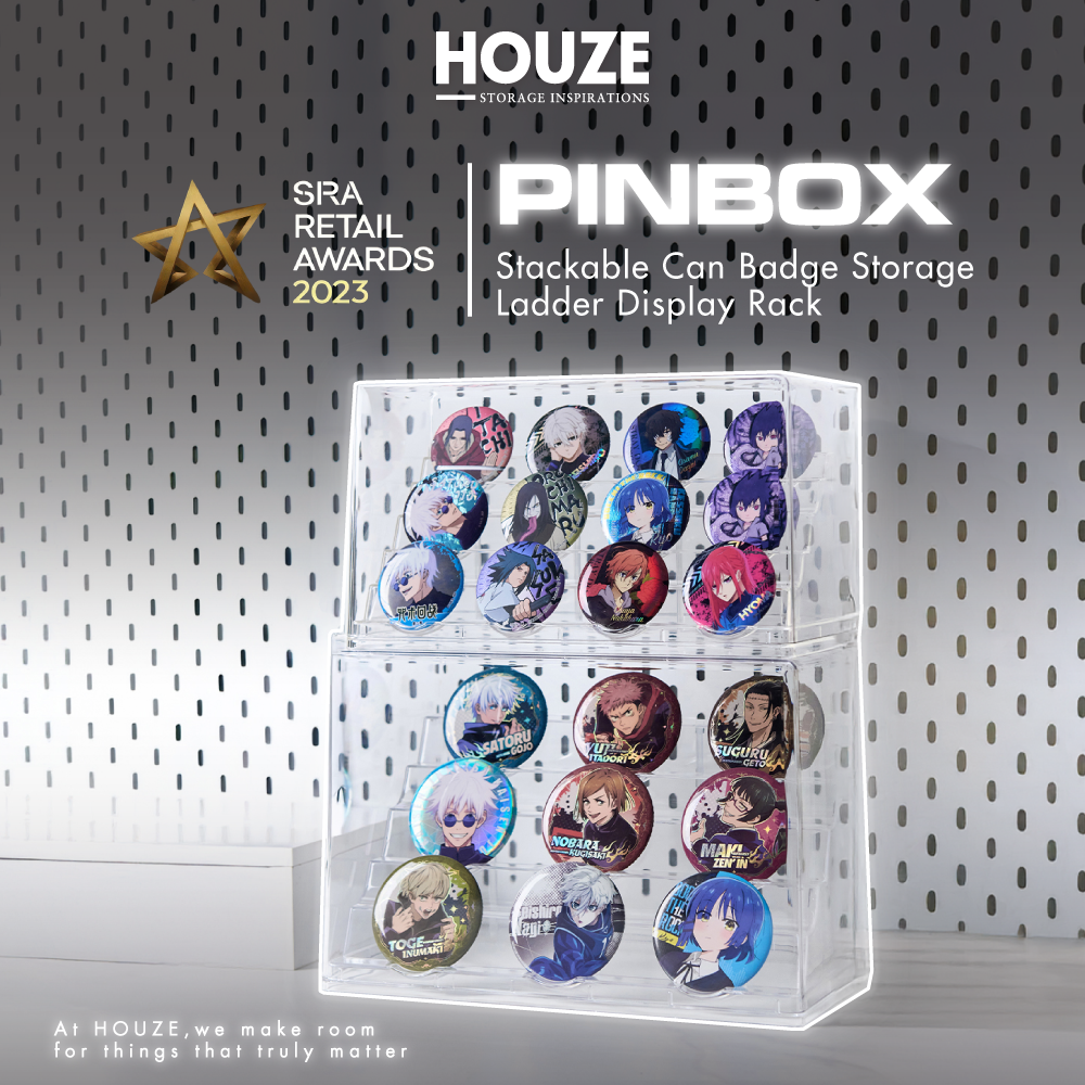 HOUZE - PINBOX Stackable Can Badge Storage Ladder Display Rack (Small | Large)