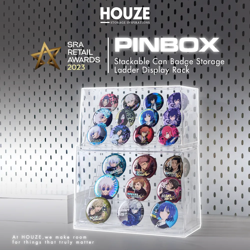 HOUZE - PINBOX Stackable Can Badge Storage Ladder Display Rack (Small | Large)