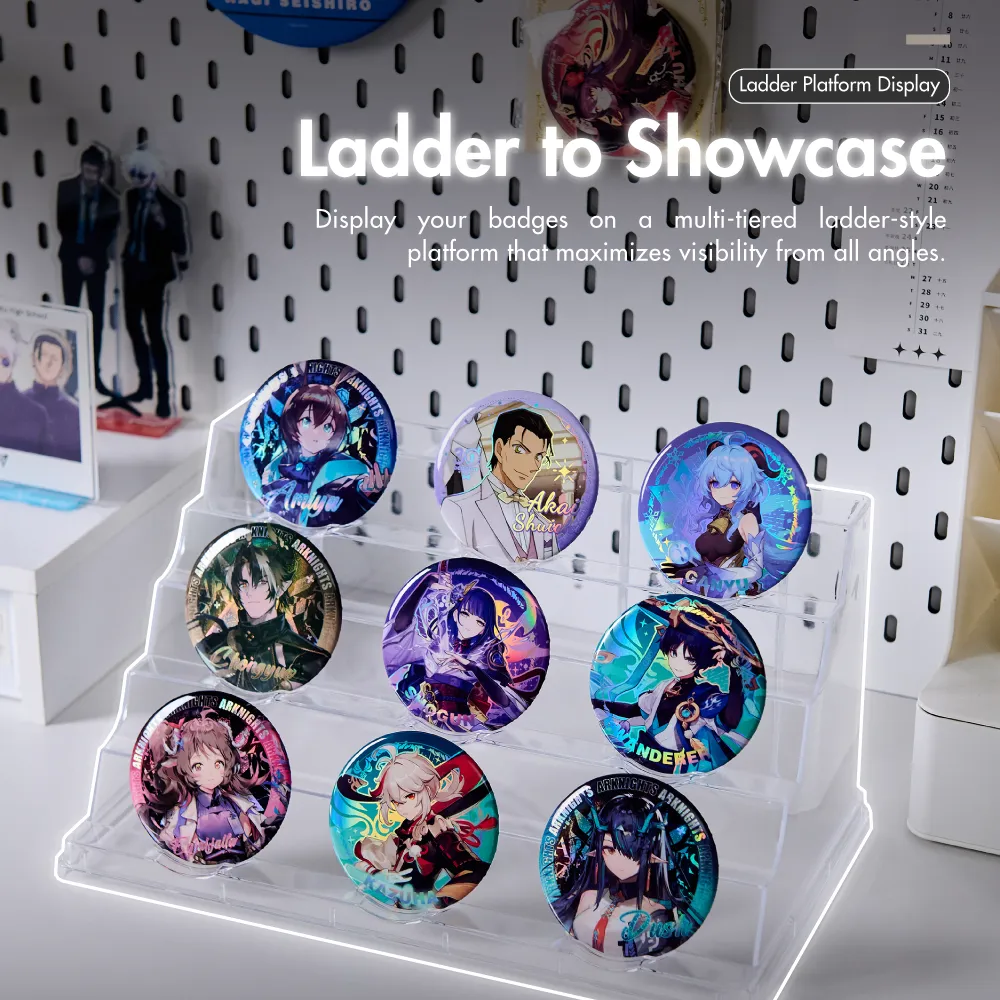 HOUZE - PINBOX Stackable Can Badge Storage Ladder Display Rack (Small | Large)
