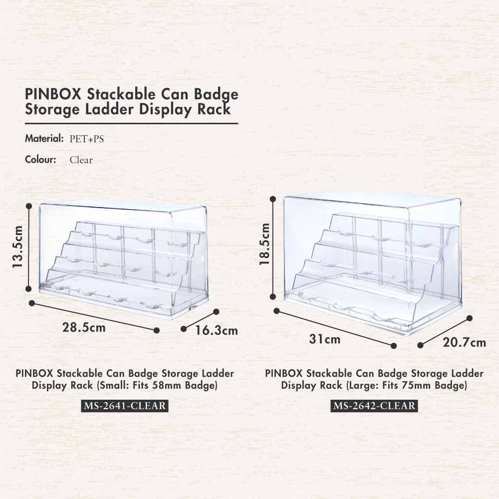 HOUZE - PINBOX Stackable Can Badge Storage Ladder Display Rack (Small | Large)