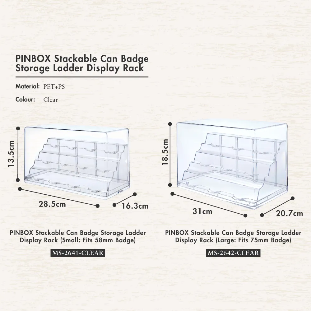 HOUZE - PINBOX Stackable Can Badge Storage Ladder Display Rack (Small | Large)