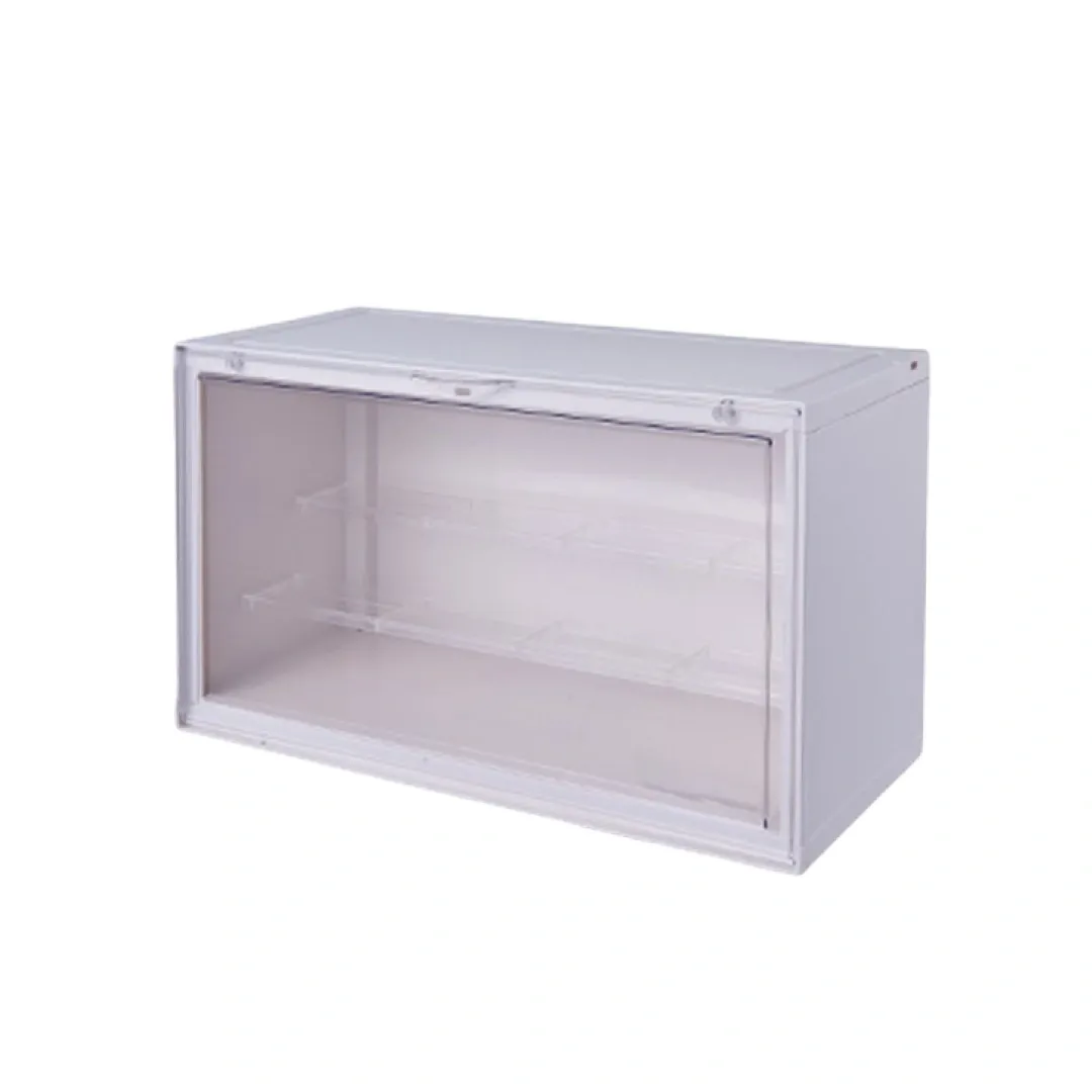 HOUZE - POPBOX LED Light Acrylic Popmart Display Storage Box with 2 Shelves - Hot Pink|Black|White