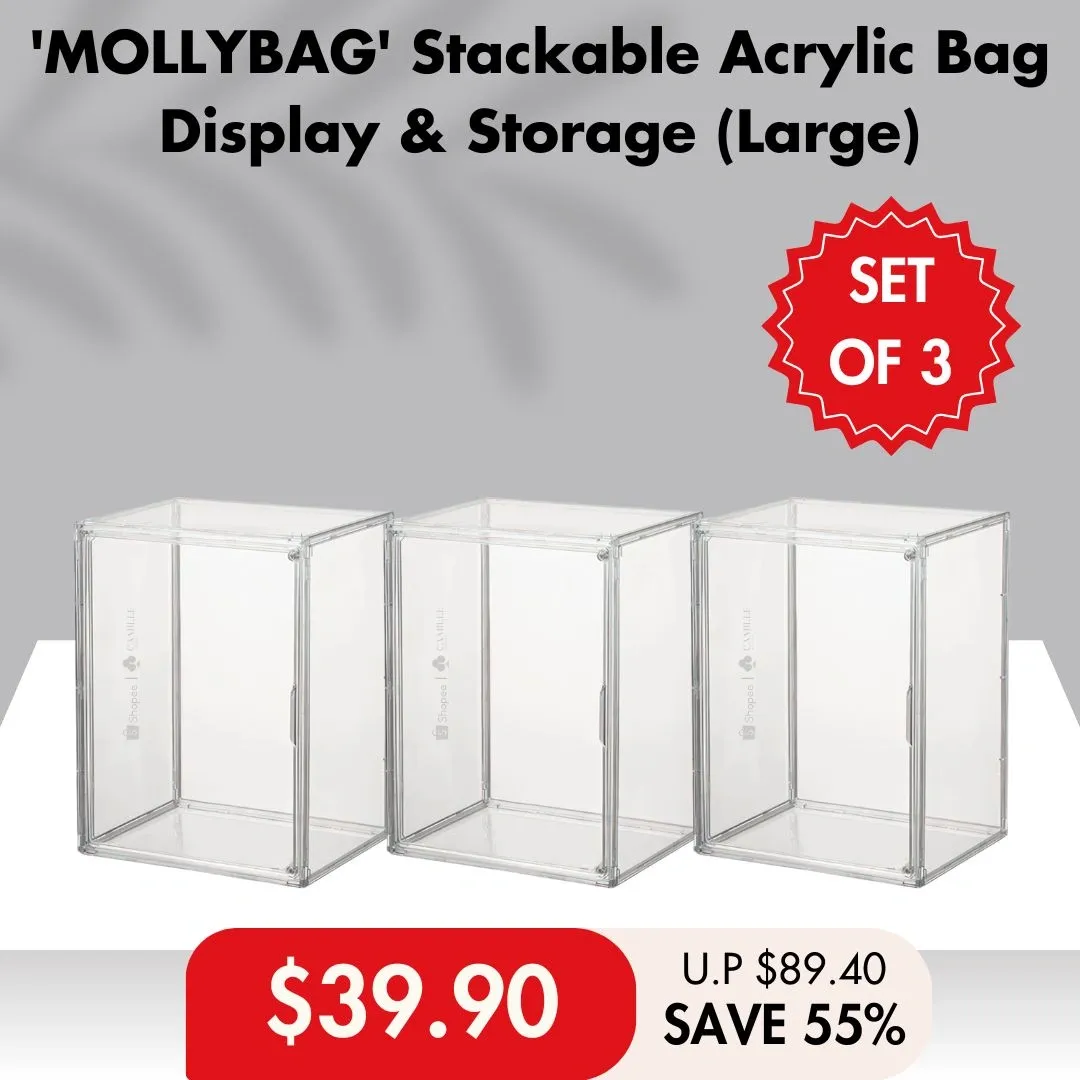 HOUZE - 'MOLLYBAG' Stackable Acrylic Bag Display & Storage Collection