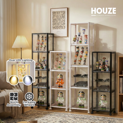 [Preorder] HOUZE - MegaPop 2 | 3 | 4 Tier Display Cabinet (White/Black)