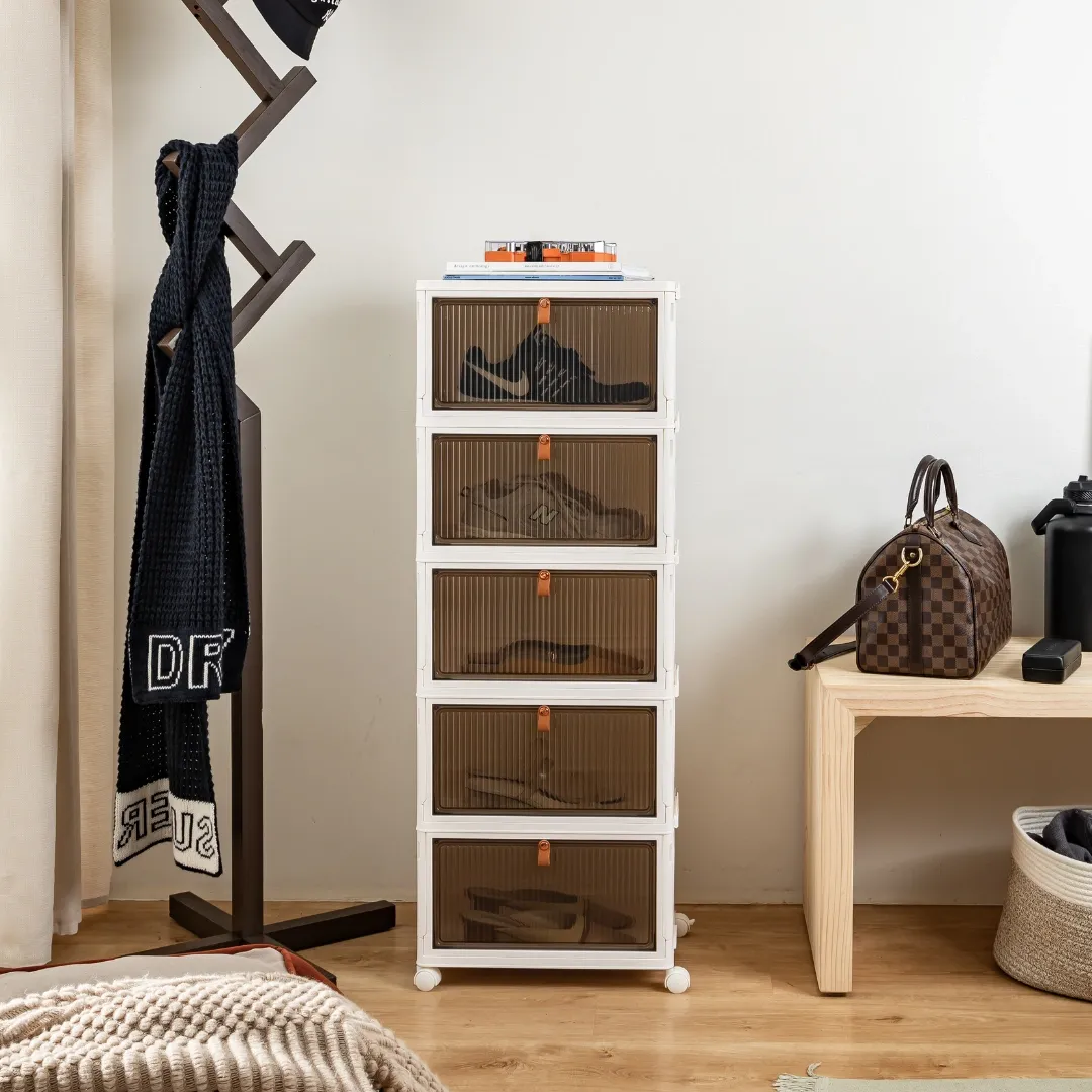 HOUZE - 'DROPBOXX' 1|2|3|4|5|6 Tier Foldable Shoe Cabinet