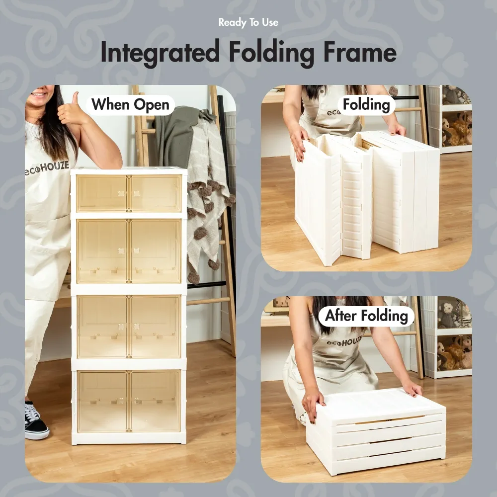 HOUZE - Modular 3|4|5 Tier Collapsible Cabinet - Storage | Space Saver | Organizer
