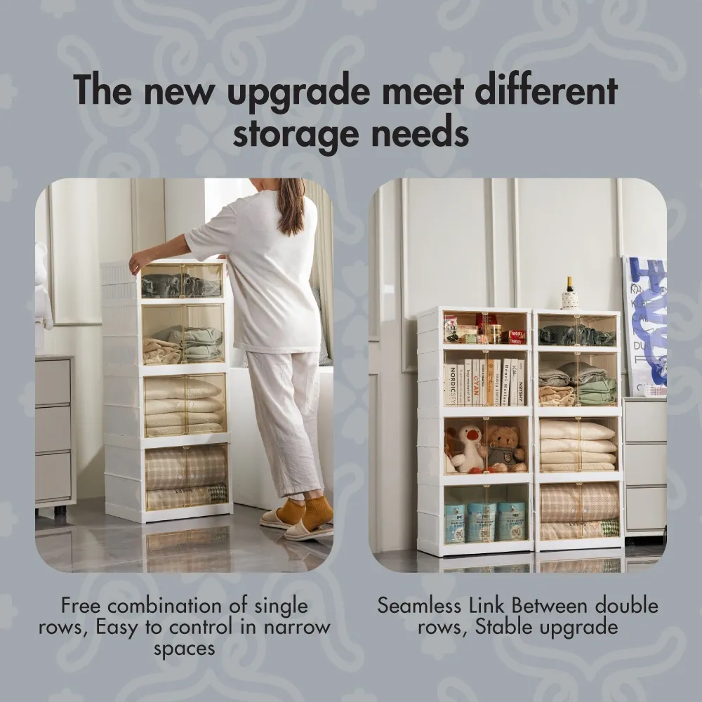 HOUZE - Modular 3|4|5 Tier Collapsible Cabinet - Storage | Space Saver | Organizer