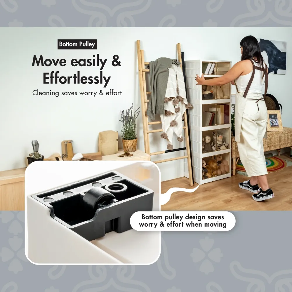 HOUZE - Modular 3|4|5 Tier Collapsible Cabinet - Storage | Space Saver | Organizer