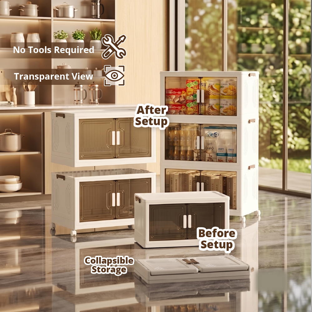 HOUZE - 'CUDDY' 2|3|4|5 Tier Collapsible Storage Cabinet (Length: 55cm | 70cm)