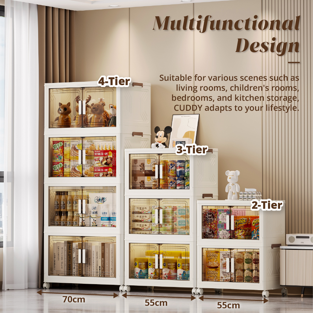 HOUZE - 'CUDDY' 2|3|4|5 Tier Collapsible Storage Cabinet (Length: 55cm | 70cm)