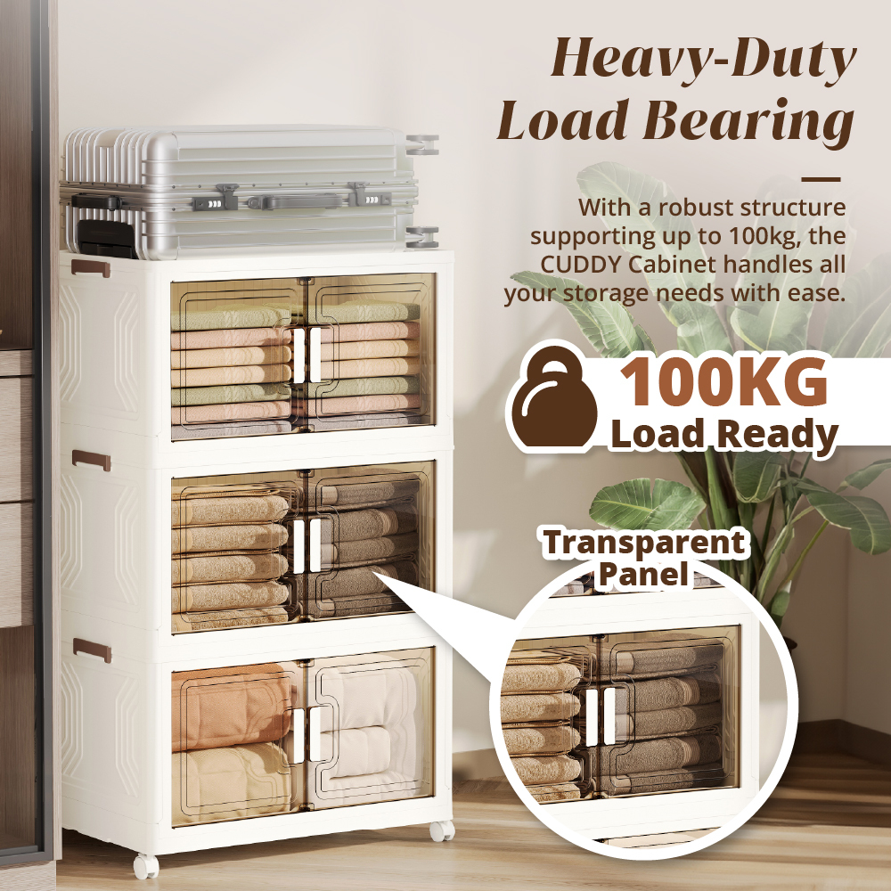 HOUZE - 'CUDDY' 2|3|4|5 Tier Collapsible Storage Cabinet (Length: 55cm | 70cm)