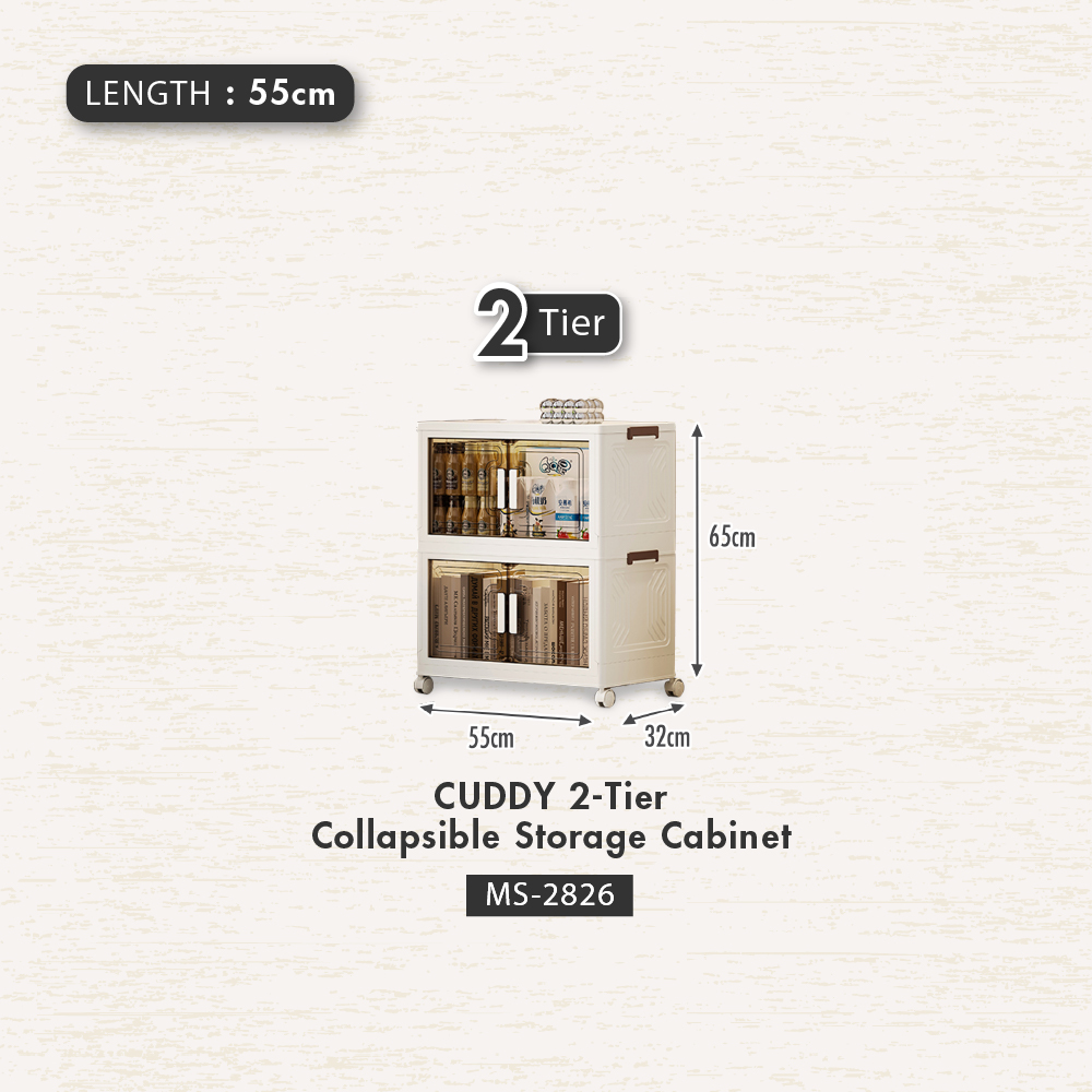 HOUZE - 'CUDDY' 2|3|4|5 Tier Collapsible Storage Cabinet (Length: 55cm | 70cm)