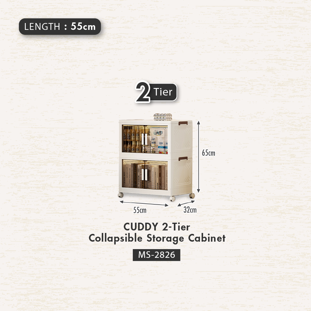 HOUZE - 'CUDDY' 2|3|4|5 Tier Collapsible Storage Cabinet (Length: 55cm | 70cm)