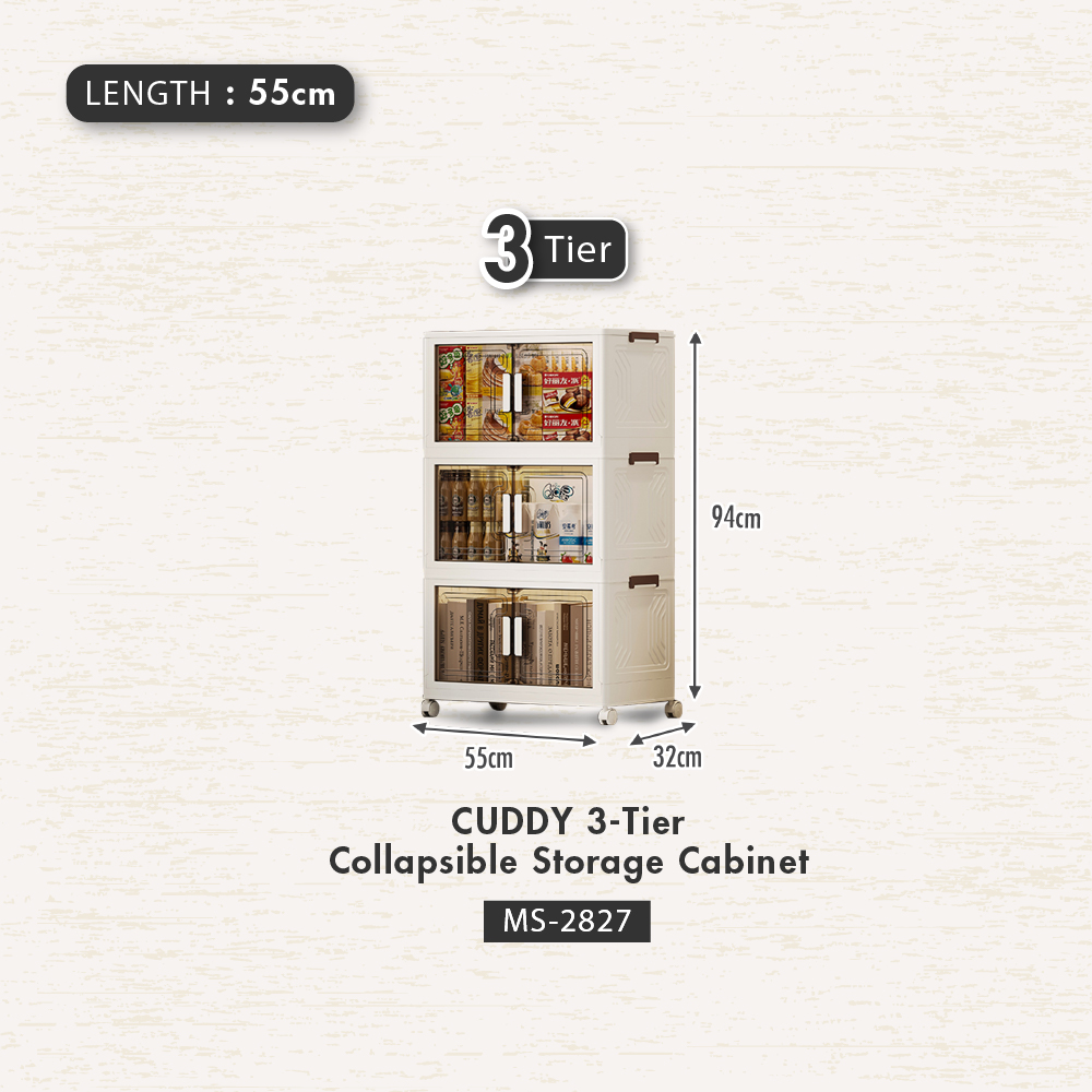 HOUZE - 'CUDDY' 2|3|4|5 Tier Collapsible Storage Cabinet (Length: 55cm | 70cm)