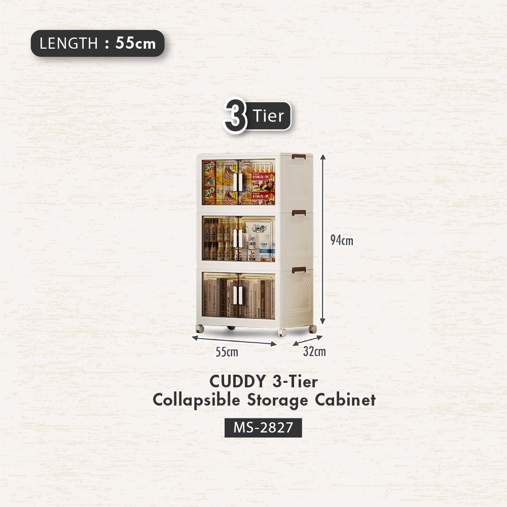 HOUZE - 'CUDDY' 2|3|4|5 Tier Collapsible Storage Cabinet (Length: 55cm | 70cm)