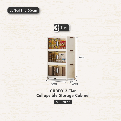 HOUZE - 'CUDDY' 2|3|4|5 Tier Collapsible Storage Cabinet (Length: 55cm | 70cm)