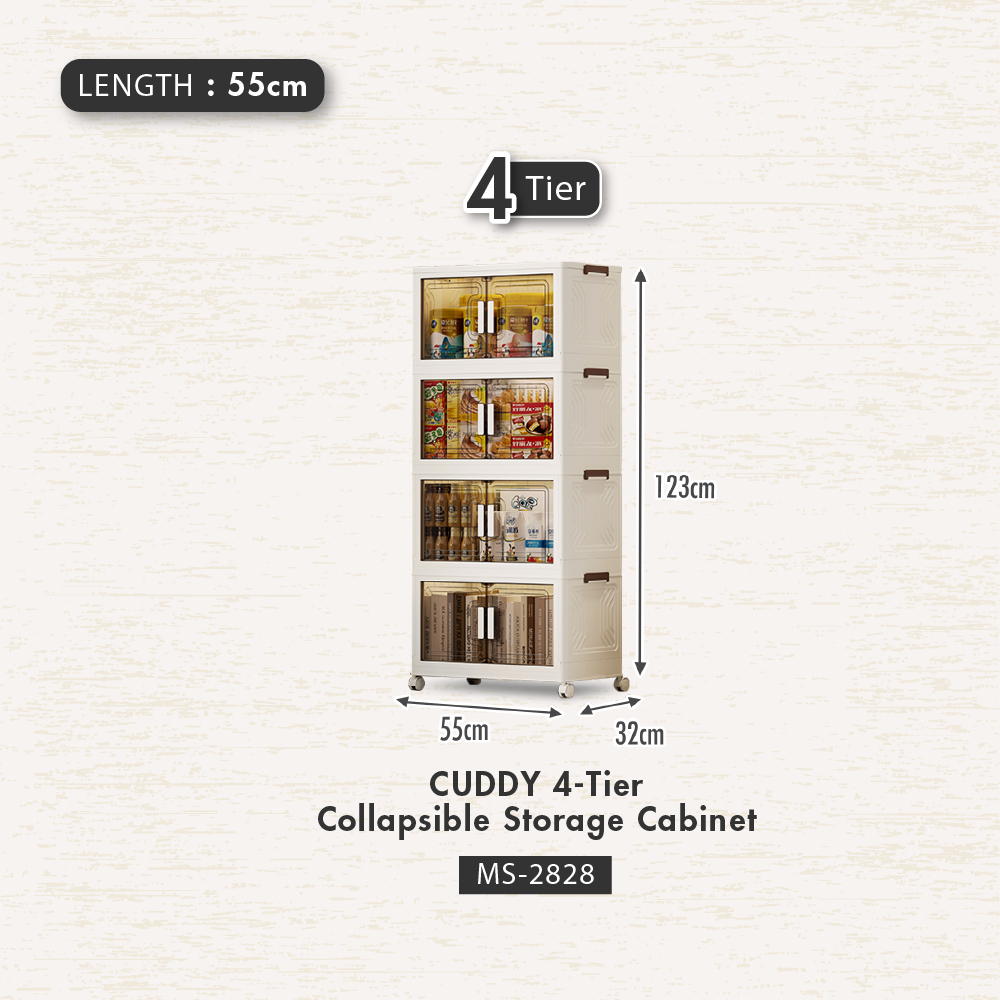 HOUZE - 'CUDDY' 2|3|4|5 Tier Collapsible Storage Cabinet (Length: 55cm | 70cm)