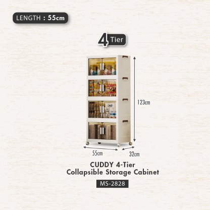 HOUZE - 'CUDDY' 2|3|4|5 Tier Collapsible Storage Cabinet (Length: 55cm | 70cm)