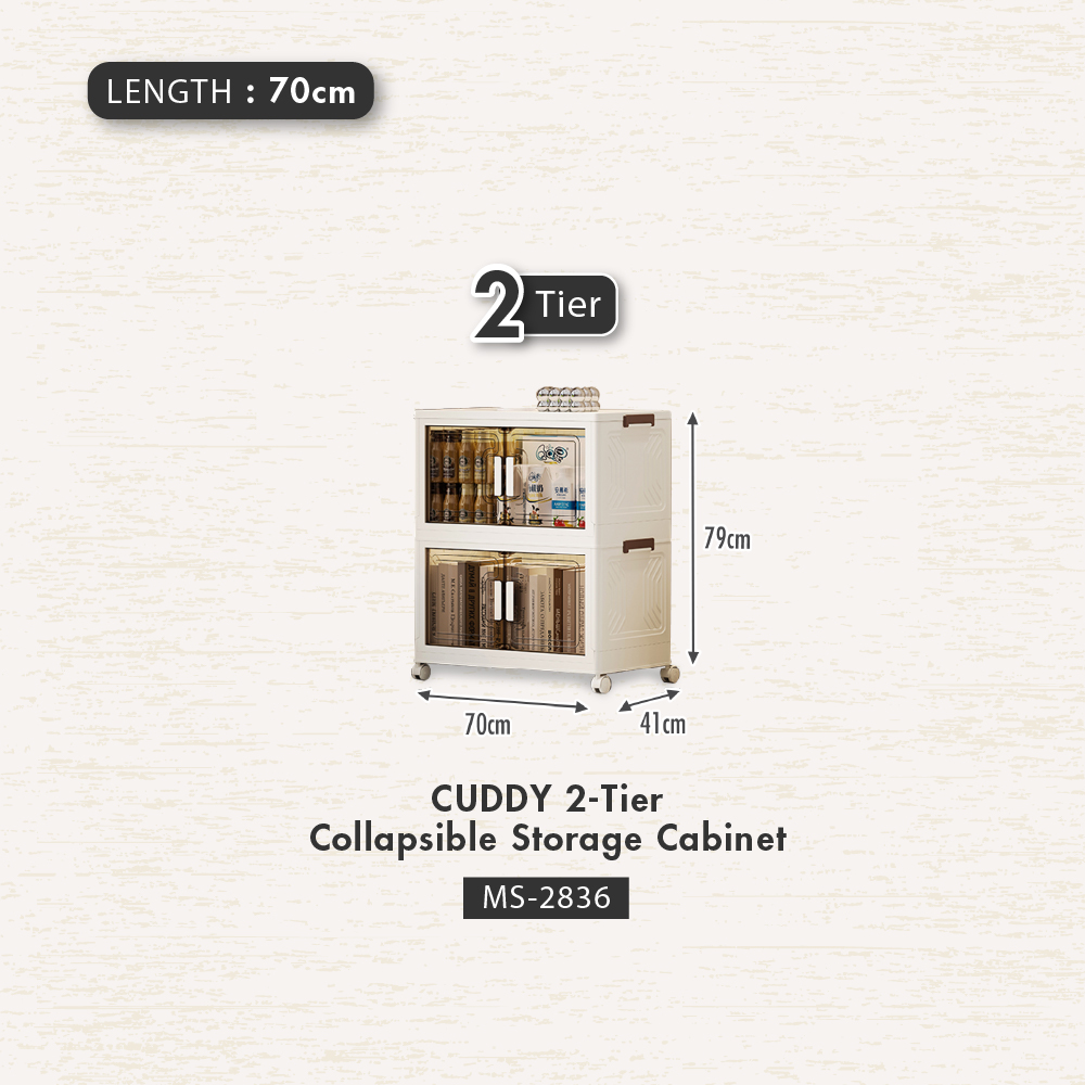 HOUZE - 'CUDDY' 2|3|4|5 Tier Collapsible Storage Cabinet (Length: 55cm | 70cm)