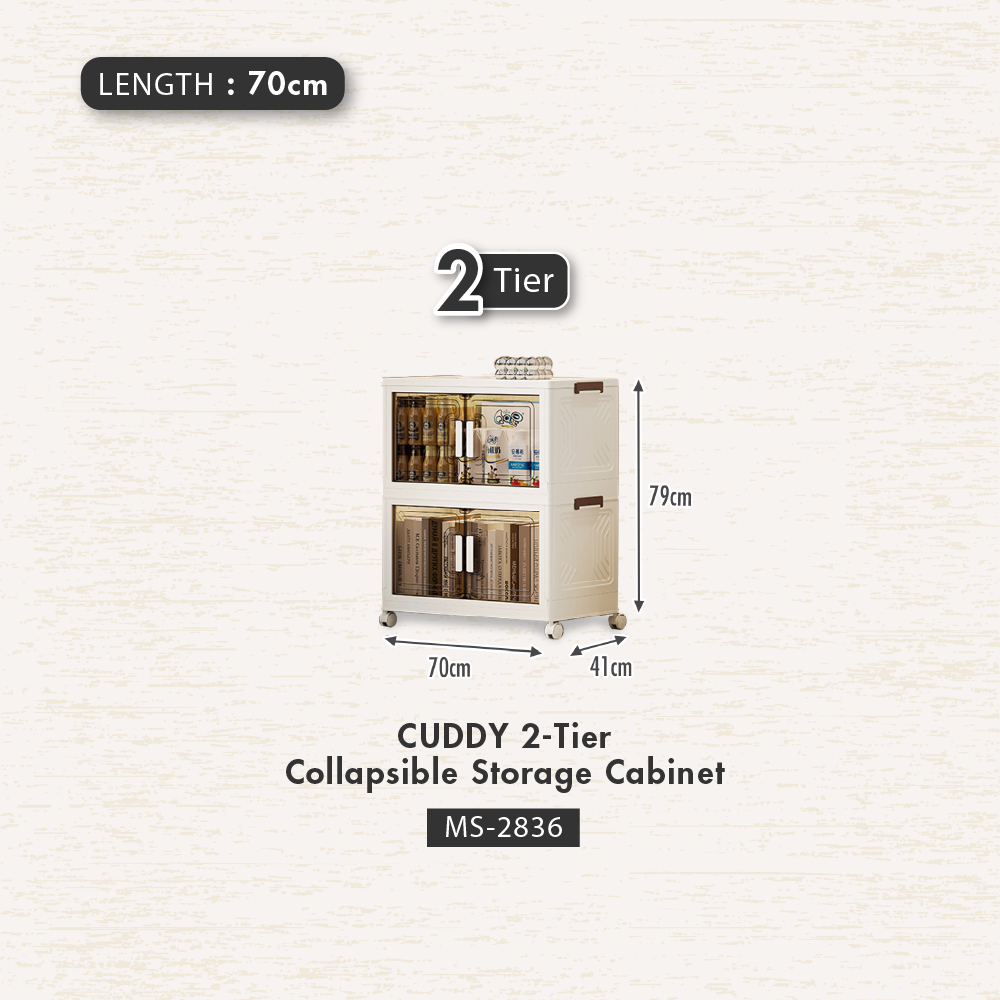 HOUZE - 'CUDDY' 2|3|4|5 Tier Collapsible Storage Cabinet (Length: 55cm | 70cm)