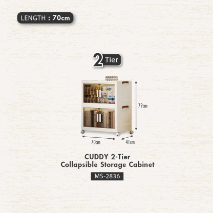 HOUZE - 'CUDDY' 2|3|4|5 Tier Collapsible Storage Cabinet (Length: 55cm | 70cm)