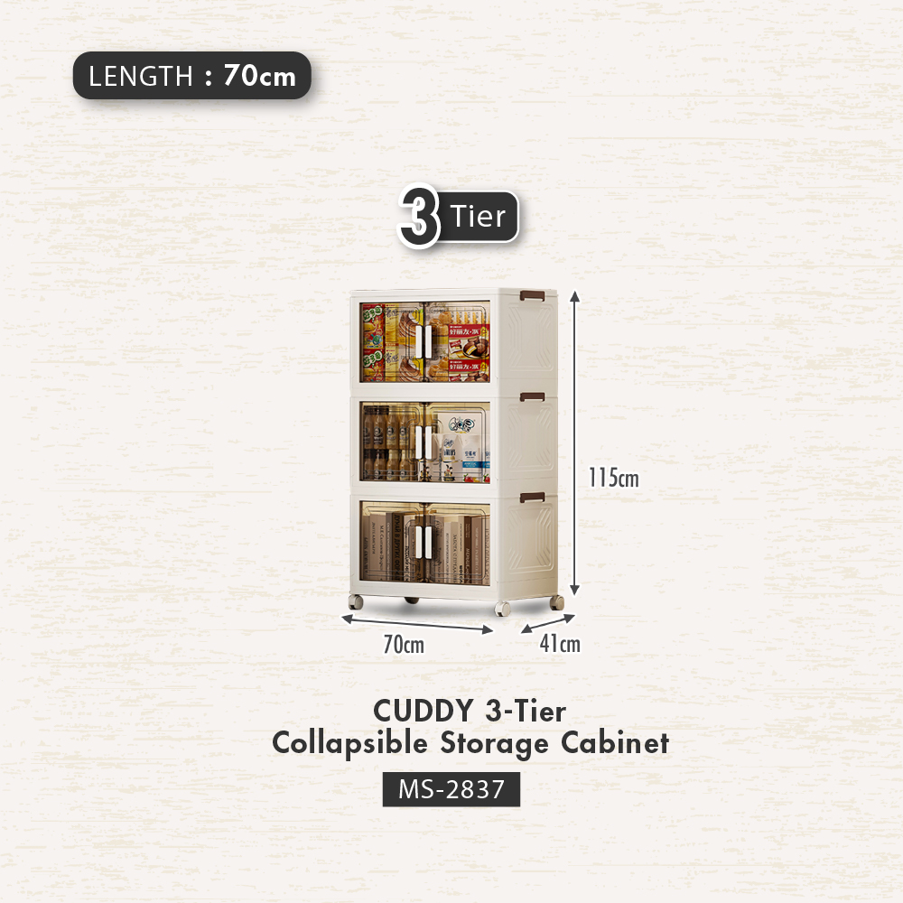 HOUZE - 'CUDDY' 2|3|4|5 Tier Collapsible Storage Cabinet (Length: 55cm | 70cm)
