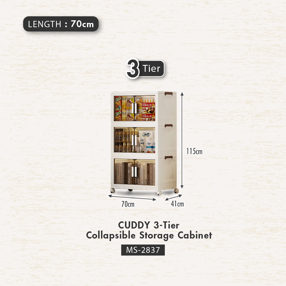 HOUZE - 'CUDDY' 2|3|4|5 Tier Collapsible Storage Cabinet (Length: 55cm | 70cm)