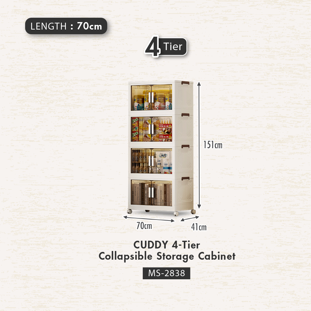 HOUZE - 'CUDDY' 2|3|4|5 Tier Collapsible Storage Cabinet (Length: 55cm | 70cm)