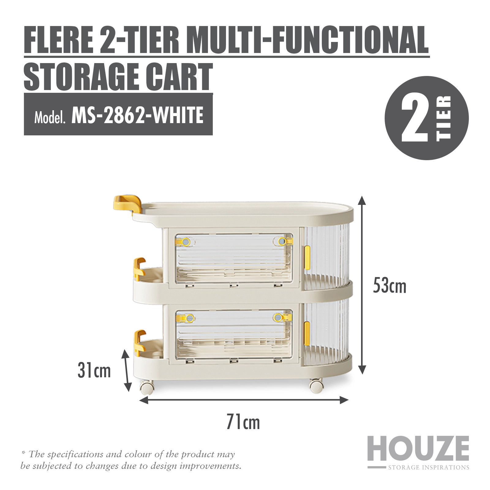 Flere - 2|3|4 -Tier Multi-functional Storage Cart
