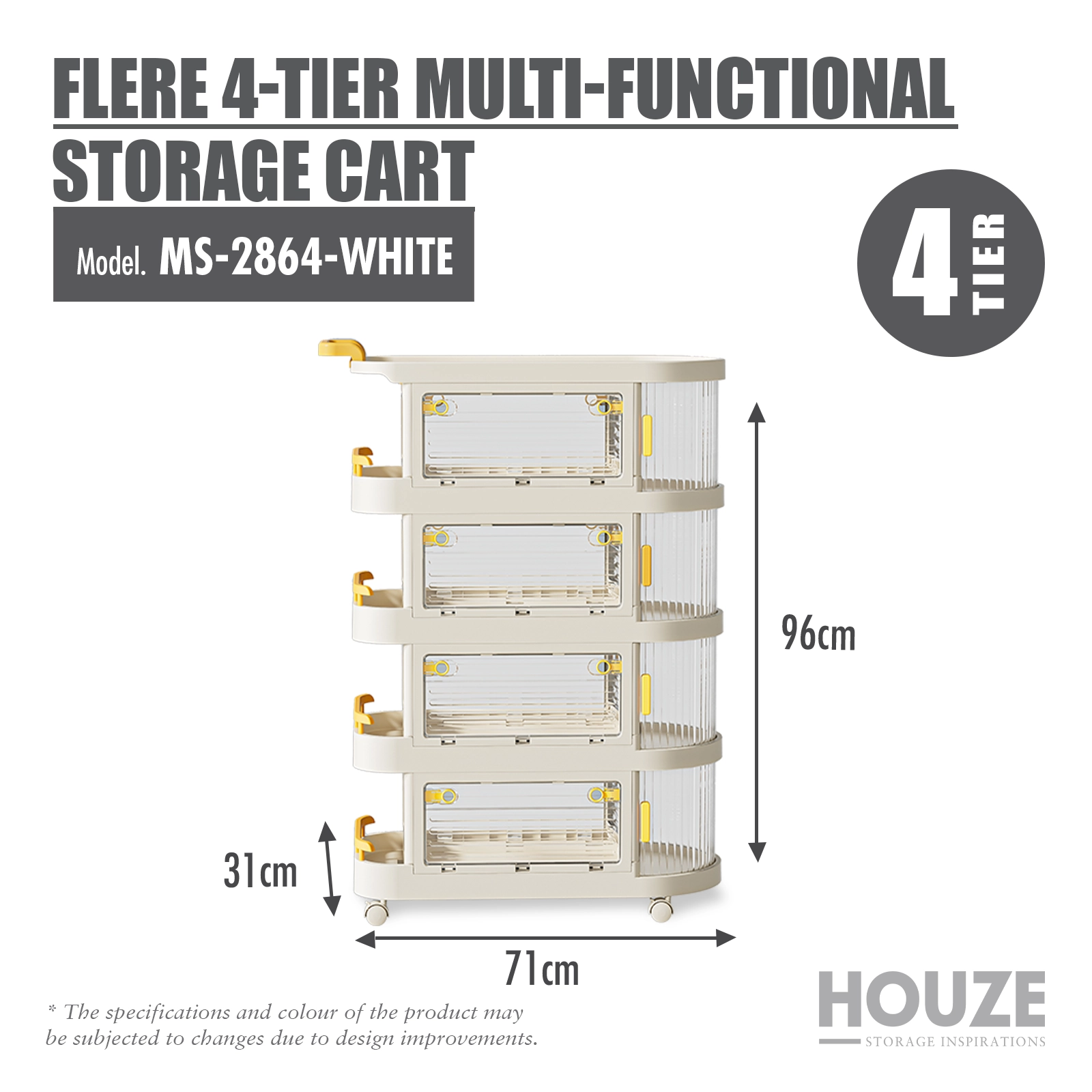 Flere - 2|3|4 -Tier Multi-functional Storage Cart