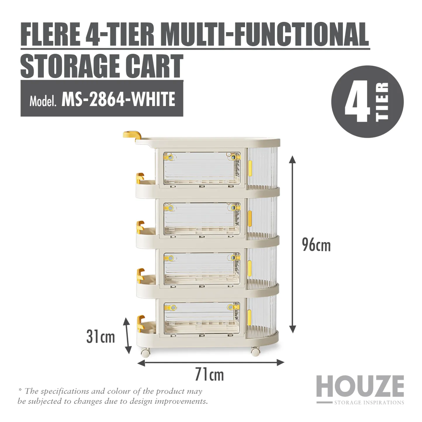 Flere - 2|3|4 -Tier Multi-functional Storage Cart