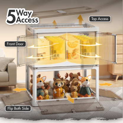 'CAGE' 2|3|4|5-Tier Multi Access Collapsible Storage Cabinet with Buckle Opening