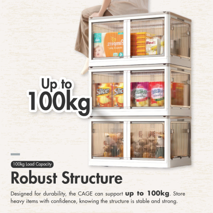 'CAGE' 2|3|4|5-Tier Multi Access Collapsible Storage Cabinet with Buckle Opening