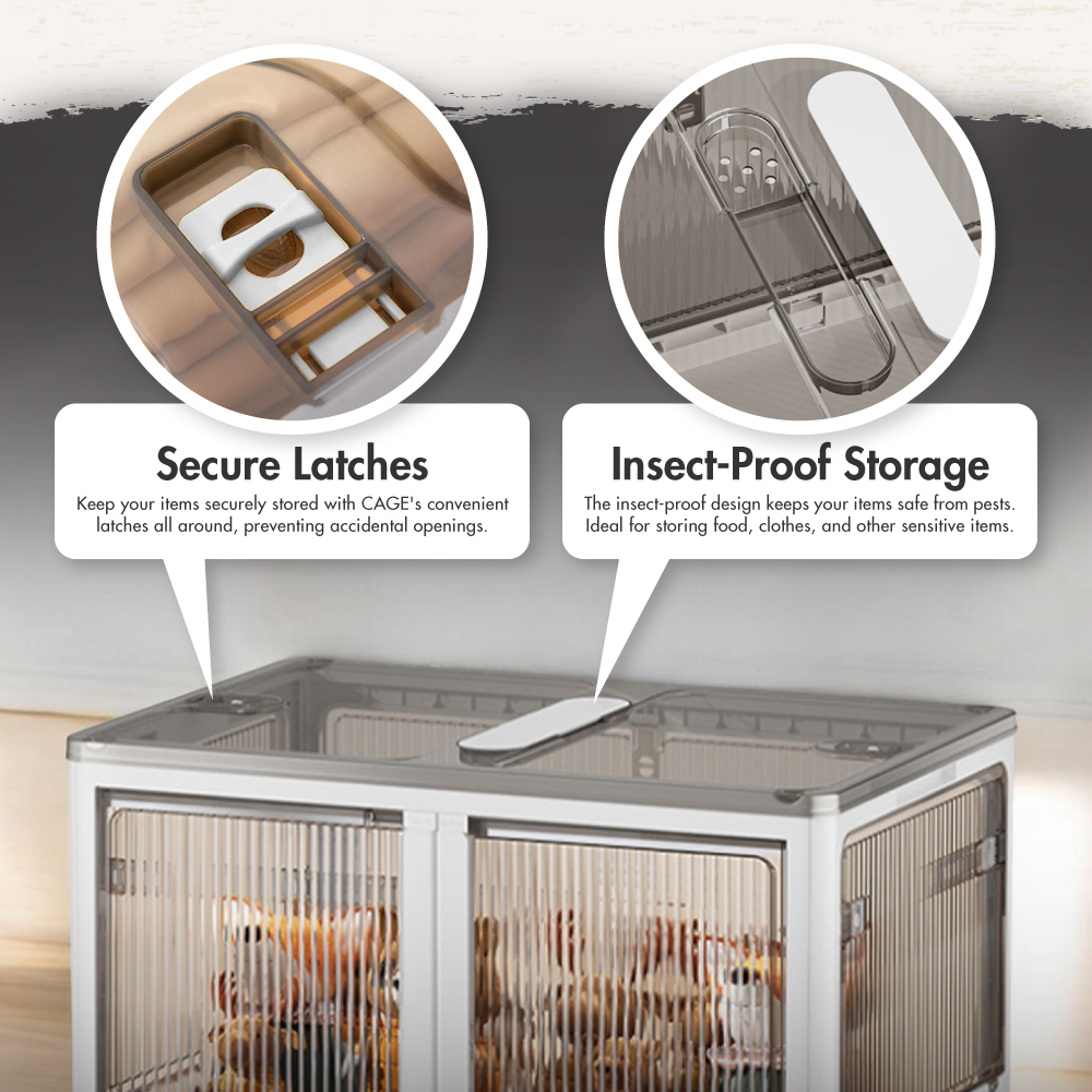 'CAGE' 2|3|4|5-Tier Multi Access Collapsible Storage Cabinet with Buckle Opening