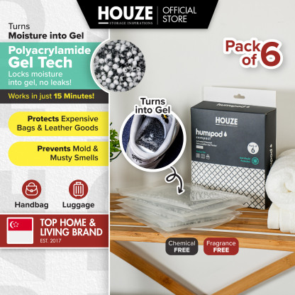 HOUZE - HUMIPOD Compact Activated Charcoal Dehumidifier - 'Gel Sachet For Drawers'